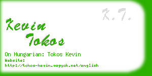 kevin tokos business card
